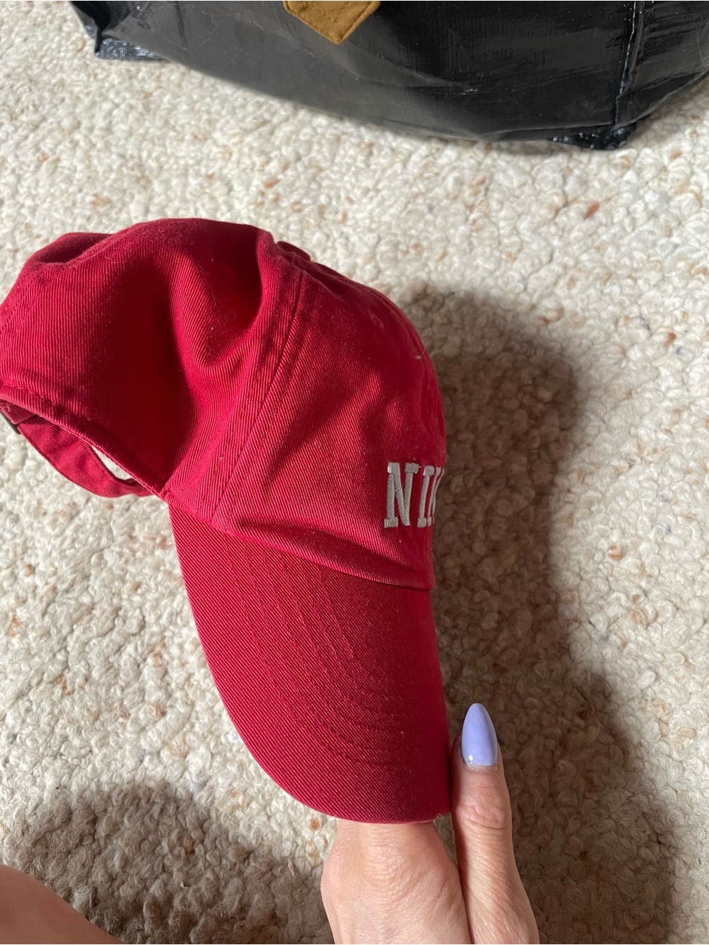 Nike Red Adjustable Baseball Cap with White Embroidery - Picture 4 of 10